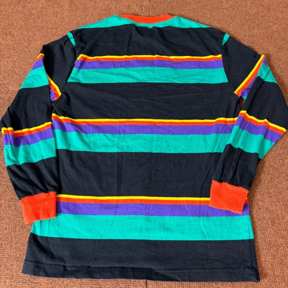 OFWGKTA Odd Future Striped‎ Long Sleeve Shirt Mens Medium Black Teal Purple M
